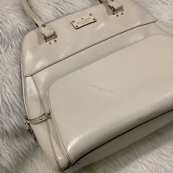 Kate Spade cream Large Dome Satchel shoulder purse - Picture 3 of 12